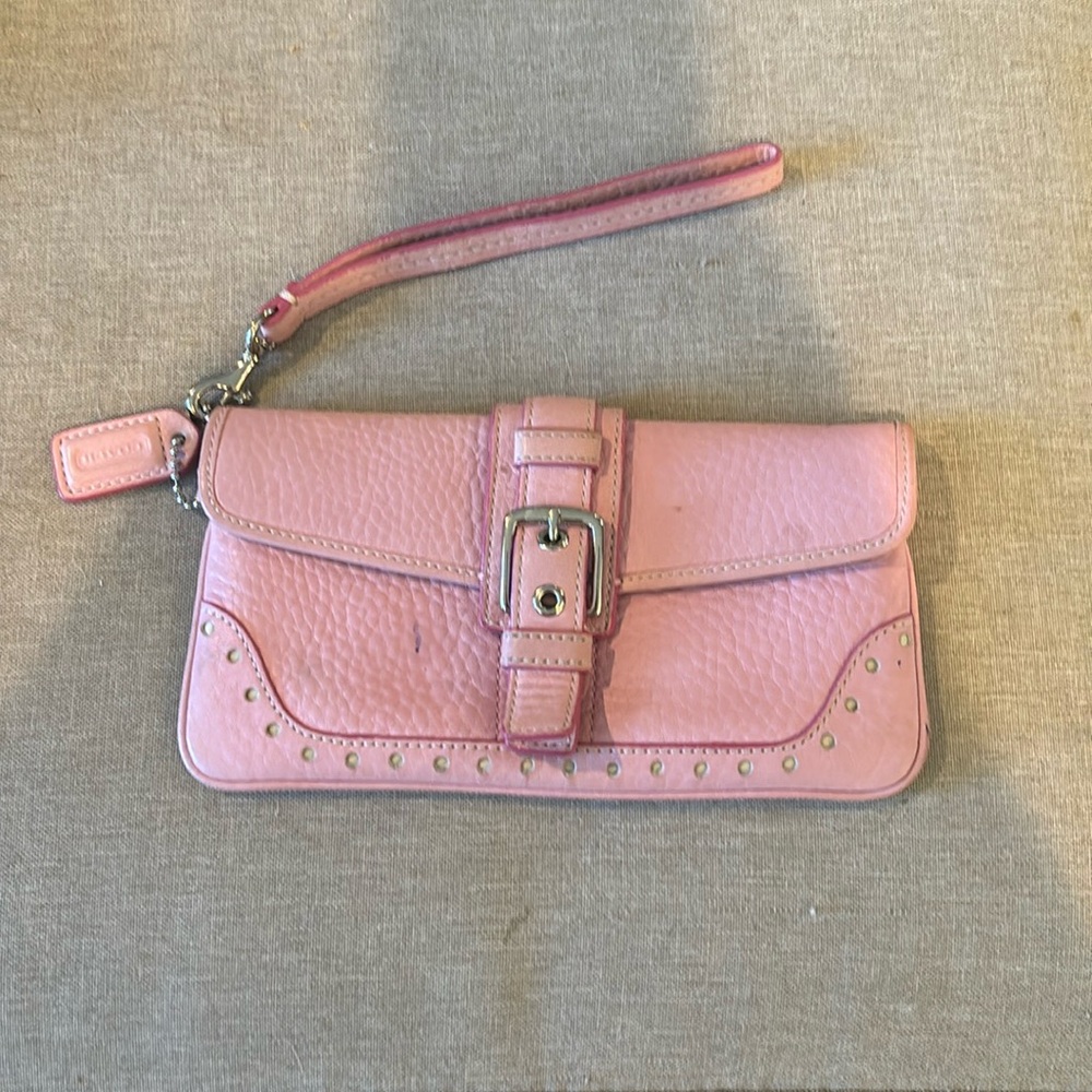 Coach Pink Leather Wtistlet